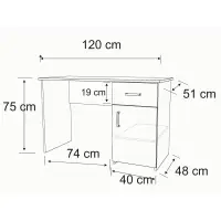 Biurko FRANEK 120 cm z szuflada Szary